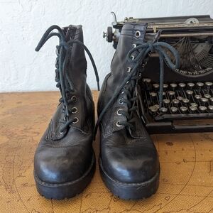 Nine West Black Combat Boots